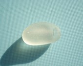 Sea Glass "Frosty Bean" in White , perfect for collecting or jewellery - E0368  from Seaham, UK - (NE England)