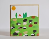 FREE SHIPPING: Greeting card- Hand crafted greeting card made of recycled paper