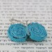 FREE SHIPPING: Paper beads earrings - a pair of turquoise beads made of quality paper, hang from fine sterling silver wire