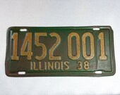 1938 Illinois License Plate