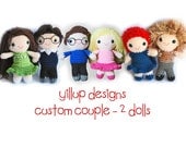 Amigurumi dolls custom couple MADE TO ORDER Valentines wedding birthday gift