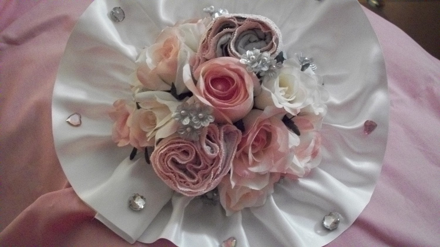 Lingerie Pink and Silver Silk Floral Accented Bouquet Il_170x135