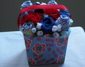 Baby Boy Gift Basket - Terry Washcloths - Baby Socks in Reusable Gift Basket Il_170x135