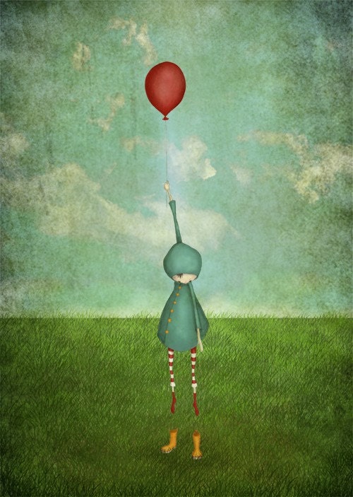 The balloon - Medium size (8" x 10") - illustration print