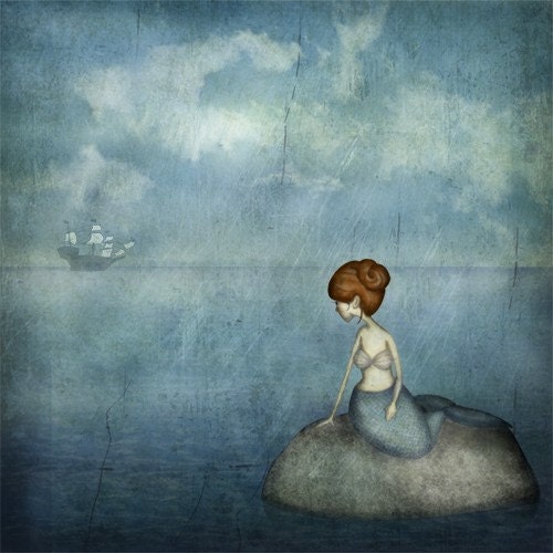 The little mermaid - Illustration print (4.7x4.7)