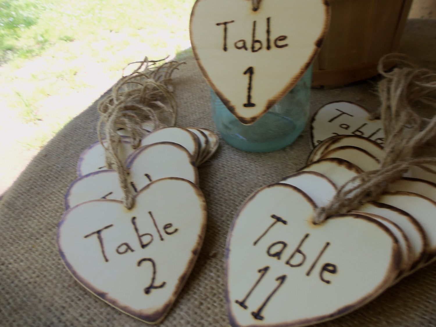 Rustic Heart Table Numbers for your Wedding - GoRustic Designs