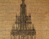 Chandelier Ornate Draping Digital Image Download Transfer For Pillows Totes Tea Towels Burlap No. 1517