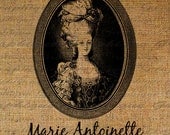 Marie Antoinette Portrait French Text Words Digital Image Download Transfers To Pillows Totes Tea Towels Burlap No. 2386