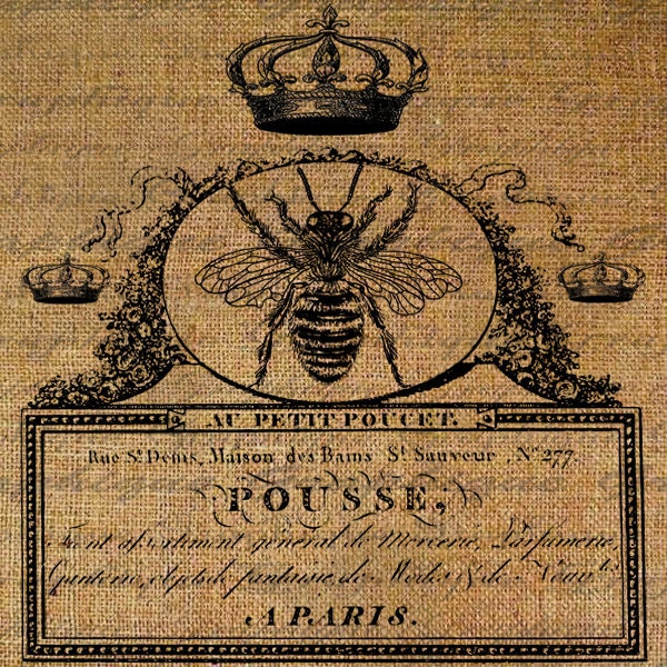 Queen Bee Bees French Handwriting Word Writing Crown Frame Digital Image Download Transfer To Pillows Tote Tea Towels Burlap No. 2714