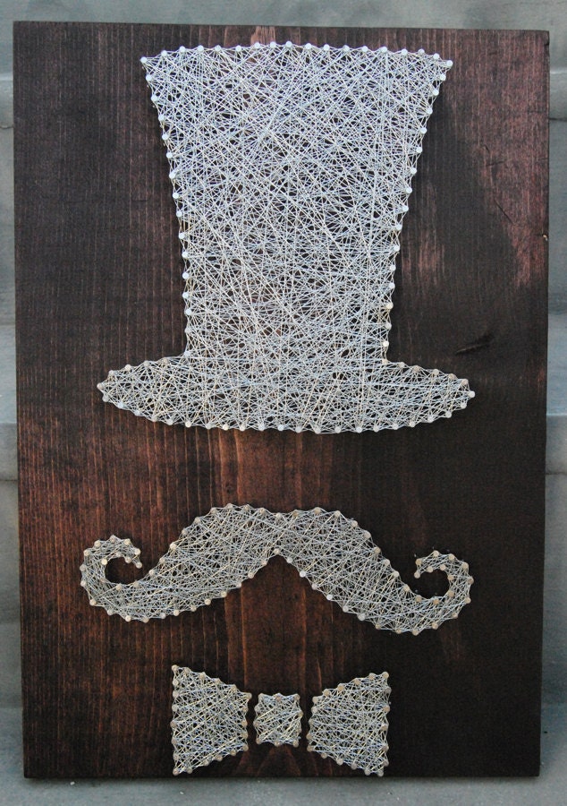 Mixed Media Nail Art Mustache