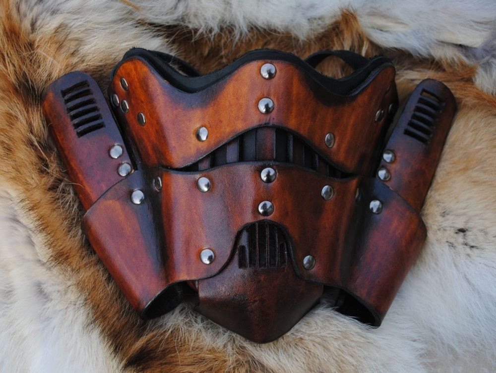 Leather Steampunk Trooper Motorcycle Mask