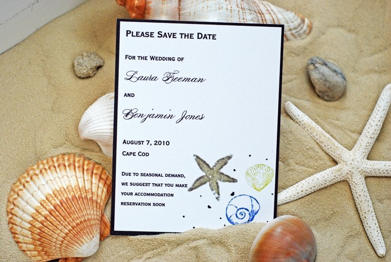 Watercolor shell save the date