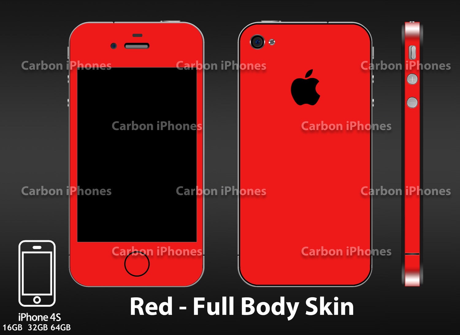 iPhone 4S Red Color Series Full Body Skin Kit