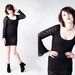 vintage 90's black lace dress witch goth grunge bell sleeves women's xsmall small