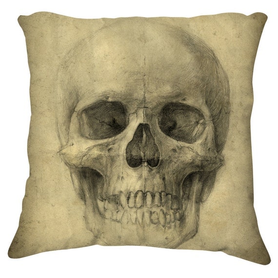 Vintage Skull Pillow Cover