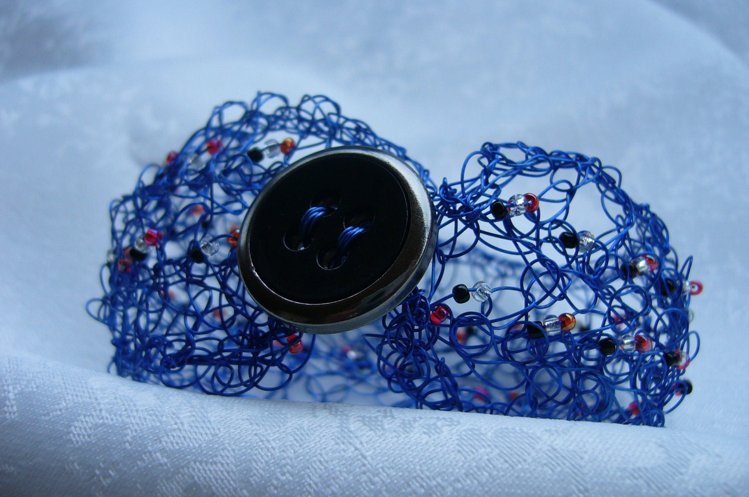 Crochet beaded bracelet/cuff