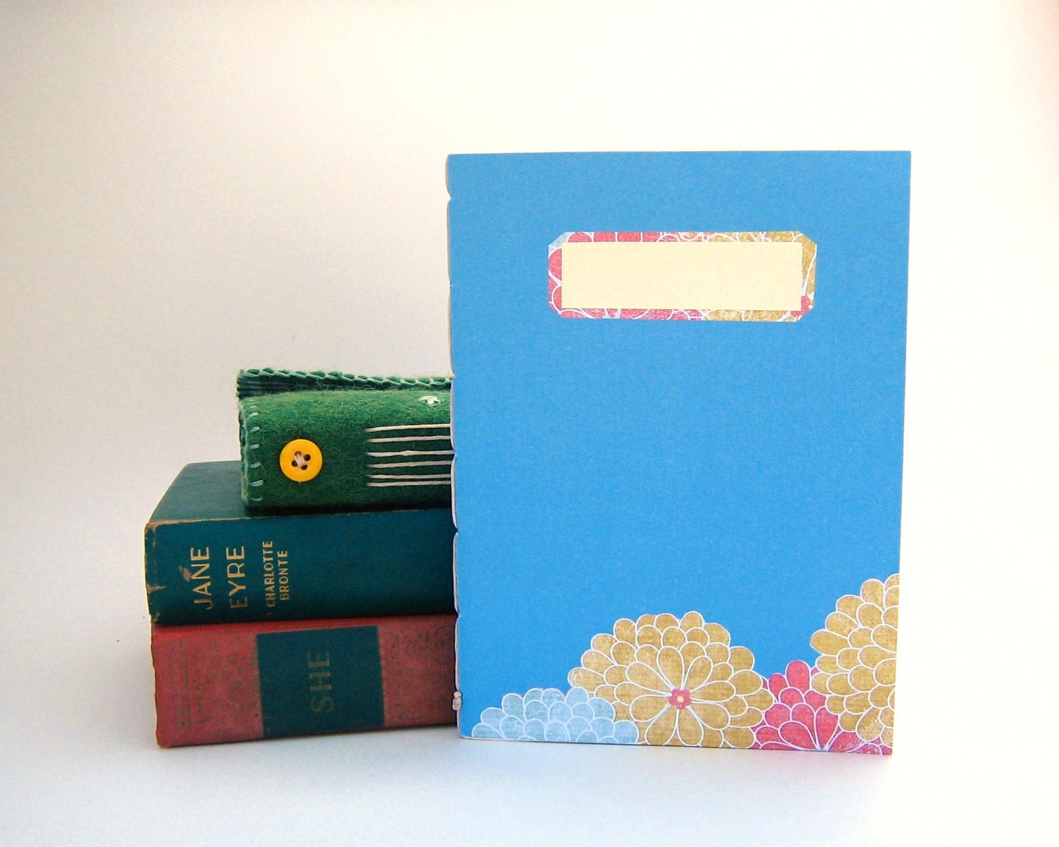 Light Blue Floral Mini Notebook