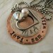 Personalized Rustic Hand Stamped Copper and Sterling Silver Family Style Mommy Necklace