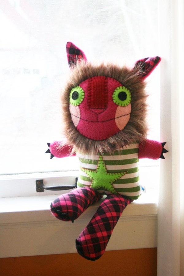 Stipelo the Pink Lion Plush - Featured in STUFFED Magazine