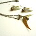 Steampunk Flying Orb & Golden Wings Necklace and Earring Set