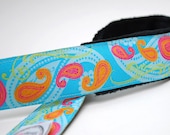 SLR, DSLR Camera Strap- Cool Water Paisley
