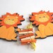 Lions - Children's Artwork display hanger - orange wall art, kids art hangers, boys wall decor, baby shower decoration