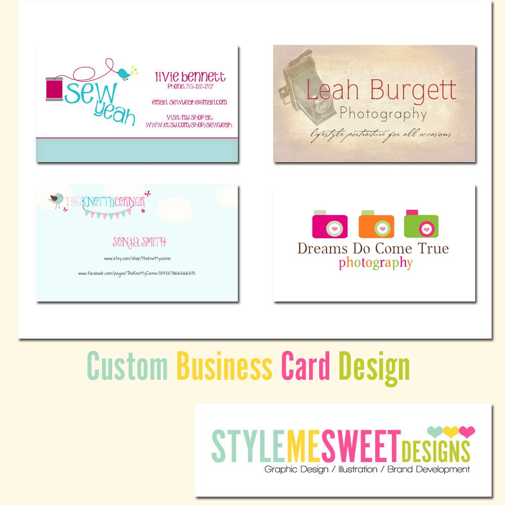 Professional Custom Business Card Design Made to Match your Premade or Custom Logo Design - One or Two Sides