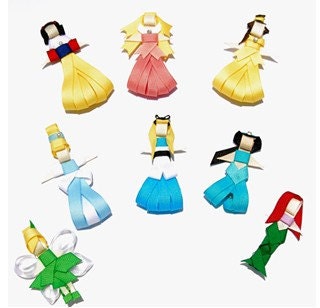 8 disney inspired princess clips or headband