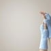 Women fingerless gloves - crocheted Blue mittens