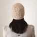 Women crochet beanie in beige (handmade ladies soft lightweight)