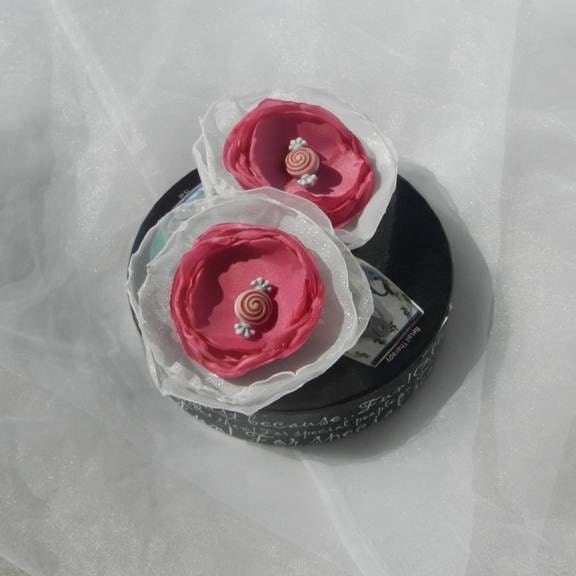 Pink Flower Snap Clips