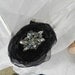 Black Flower White Rhinestone Hair Clip
