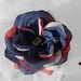 Red White Blue Rose Rhinestone Hair clip