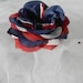 Red White Blue Rose Rhinestone Hair clip