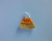 Halloween SALE Set of 6pcs handmade Crochet candy corn halloween appliques for scrapbooking sewing flatback