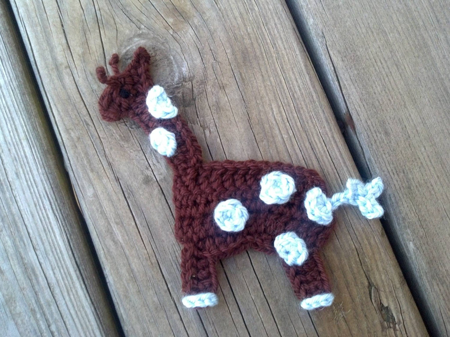Crochet Giraffe Applique Handmade for scrapbooking/ flat back/ trim/ embellish