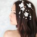 Beach Flowers and Starfish Cascade Crown, Wedding Tiara, wedding accessories, bridal flower, White, nautical, starfish - ANYA -
