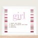 Definition of a Girl    Striped  Art Print   8x10