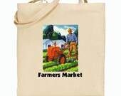 Eco Friendly Canvas Tote Bag - Reusable Grocery Bags - Farmers Market Reusable Tote - Veggie Bag No 2