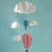 Hot Air Balloons and Clouds Hanging Baby Mobile/3D Paper Mobile