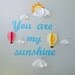 You are My Sunshine with Clouds and Hot Air Balloons 3D Paper Wall Art/Wall Decals/Wall Decor