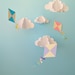 Large Hanging 3D Kites and Clouds (separates)/Baby Mobile/Nursery Mobile/Nursery Decor/Party Decor/Photo Prop