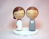Custom Mini Kokeshi Wedding Cake Toppers