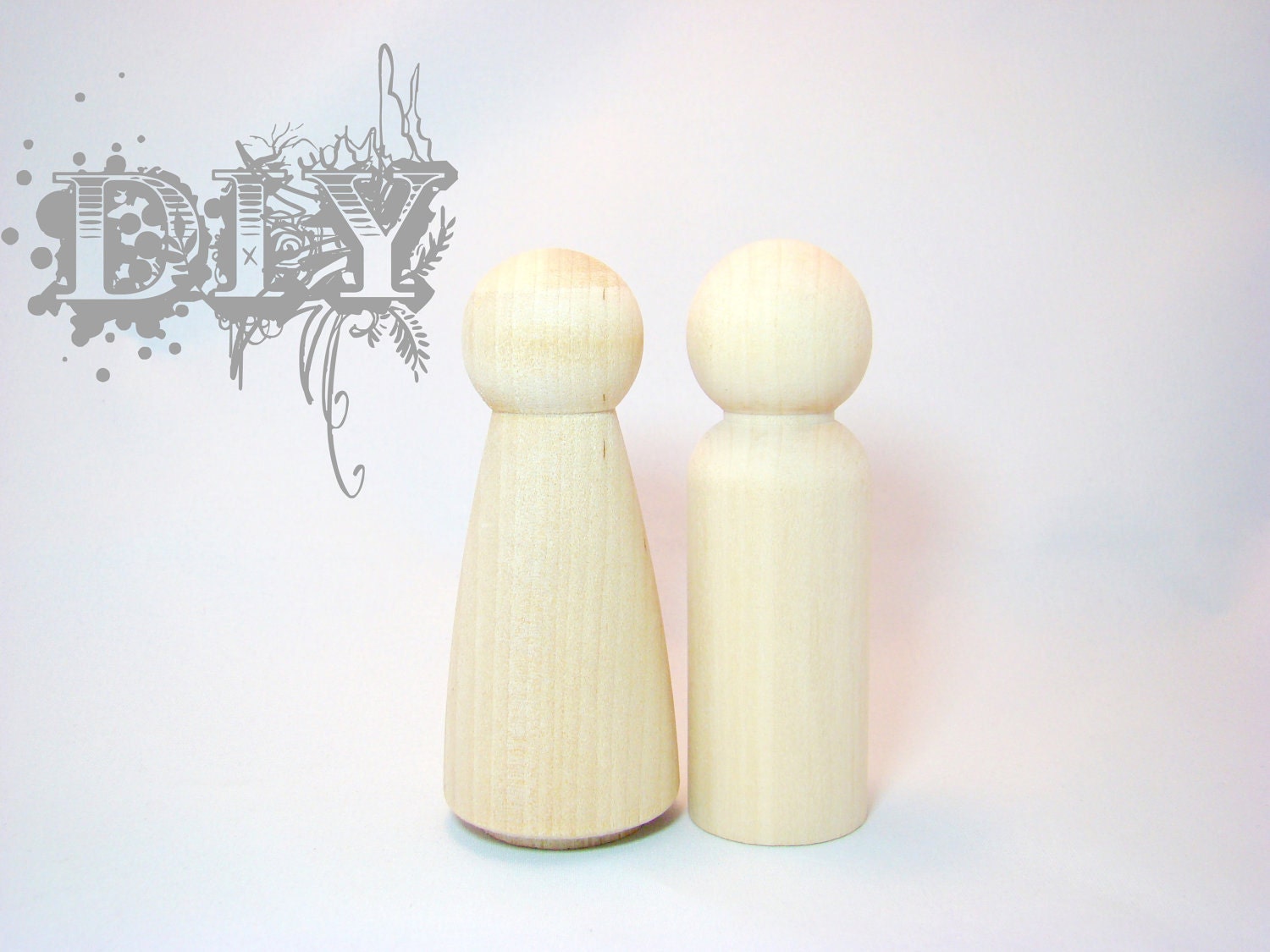 DIY Peg Dolls- 2 Unpainted Peg Dolls
