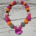 BRIGHT Chunky Necklace For Girls With Large Drop Hot Pink Diamond-Photo Props
