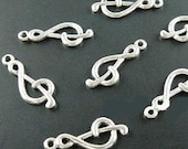 Silver Music Charms 3D Treble Clef Pendants, 3-dimensional, Double-sided, Cute, Realistic, Kitsch, Fun
