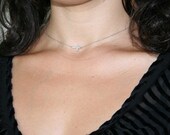 Small Cross  Necklace-STERLING SILVER-CENTERED