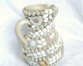 Mosaik Vase with white Pearls