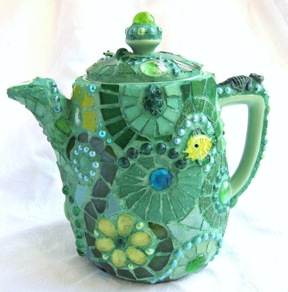 Wild Green Mosaic Teapot
