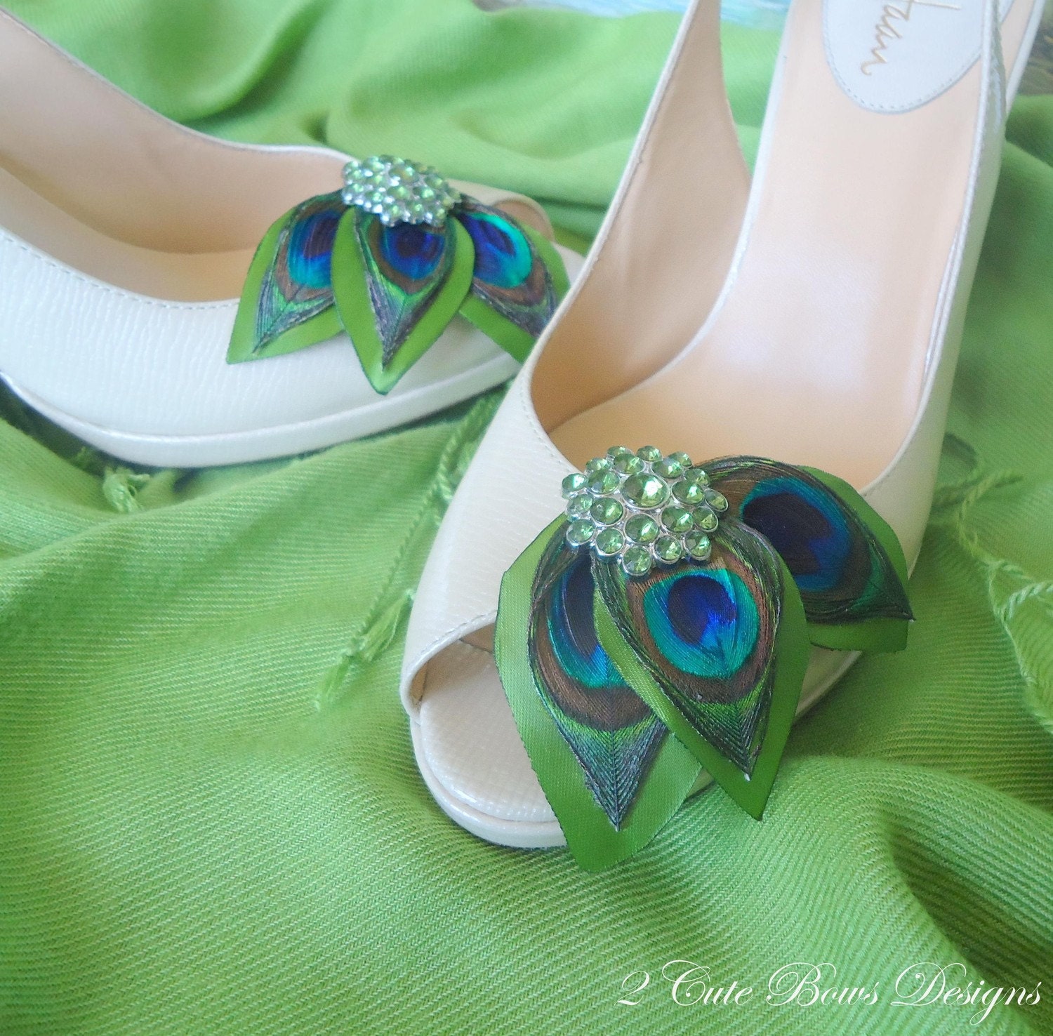 Green Peacock Heels